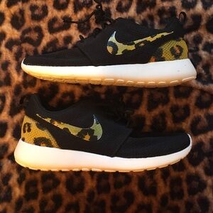 CUSTOM painted leopard roshe runs
